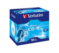 Verbatim CD-R 700Mo 16x - Pack de 10 pièces en coffret - Durée d'enregistrement 80 min - Réf: 43365