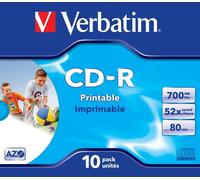 Verbatim CD-R AZO Wide Inkjet Printable 700 Mo 52x 10 pièce(s)