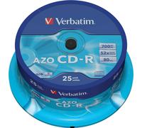 Verbatim CD-R AZO Crystal 700 Mo 52x 25 pièce(s)