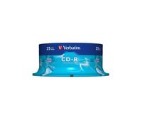 Verbatim CD-R Extra Protection 700 Mo 52x - Lot de 25 unités - Durée d'archivage 40 ans - Conditionnement Fuseau - Référence 43432