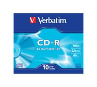 Verbatim CD-R Extra Protection 700Mo 52x - Pack de 10 disques, durée d'archivage 40 ans, surface blanche inscriptible pour feutre CD/DVD