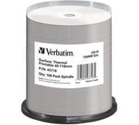 Verbatim CD-R Thermal Printable No ID Brand, 52x, CD-R, 120 mm, 700 MB, broche, 100 pièce(s)