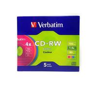 Verbatim CD RW 80 min 4x Slim Case 5pk Performance Standard Qualité Premium