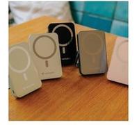 Verbatim Charge 'n' Go - Banque d'alimentation sans fil - magnétique, avec support - Li-pol - 10000 mAh - 20 Watt - 3 A - PD (USB-C) - vert Vert G