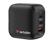 VERBATIM Chargeur secteur Mini GaN 1x USB-A + 2x USB-C 70W (Noir)