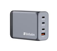 Verbatim Chargeur Secteur Universel 240W, 3x USB-C (140W/100W/65W) + 1x USB-A 3.2 Gen 1, Quick Charge 3.0, PPS, GaN, Protections multiples, Noir/Gris