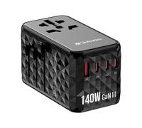 Verbatim Adaptateur universel de voyage GAN UTA-10 140 W – USB-A + 3x USB-C, chargeur rapide
