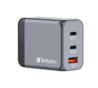 Verbatim Chargeur Secteur Universel 65W GaN Noir/Gris - 2x USB-C (45W/18W) + 1x USB-A 3.2 Gen 1, Quick Charge 3.0, Power Delivery (PPS)
