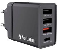 Verbatim Chargeur USB CHR-30EU1 49700 30 W 4 ports (3x USB-A, 1x USB-C PD) noir