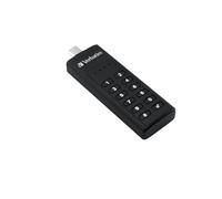 Verbatim Clé USB-C 128Go USB 3.2 Gen 1 sécurisée par clavier, chiffrement AES 256-bit, compatible Windows/macOS, 93.5x28x12mm, noir