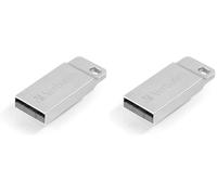 Verbatim Clé USB Executive métal 32Go I USB 2.0 I USB Memory Stick I pour Laptop Ordinateur Portable ultrabook TV autoradio I Stick USB 2.0 I Clé USB avec Anneau pour Porte-clés I argenté (Lot de 2)
