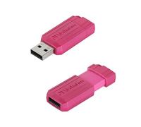 Verbatim Clé USB PinStripe 32Go I USB 2.0 I Memory Stick USB I pour laptop ordinateur portable ultrabook TV autoradio I Stick USB 2.0 I Clé USB avec mécanisme poussoir I rose fuchsia
