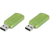 Verbatim Clé USB Pinstripe 64Go I USB 2.0 I Memory Stick USB I pour Laptop Ordinateur Portable ultrabook TV autoradio I Stick USB 2.0 I Clé USB avec mécanisme Poussoir I Vert Eucalyptus (Lot de 2)