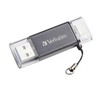 VERBATIM Clé USB Store 'n' Go Lightning I USB-3.0 I 64 Go I clé externe avec USB-3 et Lightning pour Apple iPhone iPod & iPad I 2 en 1 interface SuperSpeed I anthracite