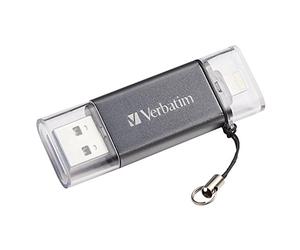 VERBATIM Clé USB Store 'n' Go Lightning I USB-3.0 I 64 Go I xterne avec USB-3 et Lightning pour Apple iPhone iPod & iPad I 2 en 1 Interface SuperSpeed I Anthracite