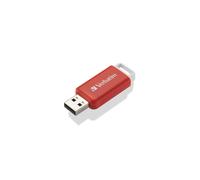 Verbatim DataBar 16Go USB 2.0 Type-A Rouge Slide compatible Windows/macOS, dimensions 9.5x55x20.4mm, poids 9.1g, avec porte-clés (Réf: 49453)