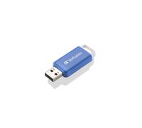 Verbatim DataBar 64 Go USB 2.0 Type-A Bleu - Format Slide - Compatible Windows/macOS - Dimensions 9.5x55x20.4mm - Poids 9.1g - Réf 49455