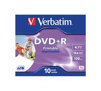 Verbatim DataLifePlus - 10 x DVD+R - 4.7 Go 16x - surface imprimable par jet d'encre - boîtier CD