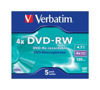 Verbatim DataLifePlus - 5 x DVD-RW - 4.7 Go 4x - boîtier CD