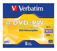 Verbatim DataLifePlus - 5 x DVD+RW - 4.7 Go 4x - boîtier CD
