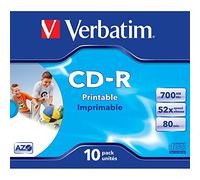 Verbatim CD-R AZO Wide Inkjet Printable 700 Mo 52x 10 pièce(s)