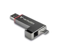 Verbatim Dual QuickStick 1To - USB Type-A/Type-C 3.2 Gen 1 - Lecture 550MB/s, Écriture 500MB/s - Compatible Windows/macOS/Android - Corps Zinc Gris