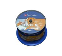 Verbatim DVD-R 4.7 Go 16x, Disques Optiques 120mm, Lot de 50, Technologie MKM, Surface Imprimable, Réf. 43533