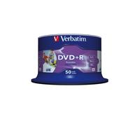 Verbatim DVD+R 4.7 Go 16x Imprimable Inkjet Wide, Fuseau de 50, Diamètre 120mm - Réf. 43512