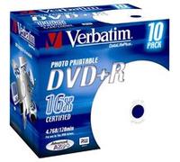 DVD+R vierge Verbatim 16XDVD+R PRINTABLE 10ER PACK JC 10 pc(s) 4.7 GB 120 min imprimable