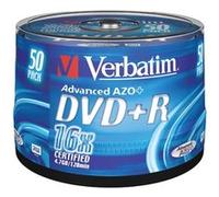 Verbatim DVD+R 43550 – 4,7 Go 16x – 50 disques spindle argent mat
