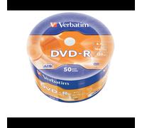 Verbatim DVD-R 4.7Go 16x Argent Mat - Lot de 50, Référence 43788 - Technologie MKM pour enregistrement de qualité, Emballage Fuseau
