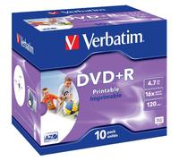 Verbatim® DVD + R Full Printable, Jewelcase, 4,7 Go, 16 x (10 pièces), vous recevrez 1 paquet de 10 pièces