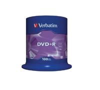 Verbatim DVD+R x 100 - 4.7 Go - DVD+R - Capacité 4.7 Go - Vitesse d'écriture 16x - Spindle de 100 pièces
