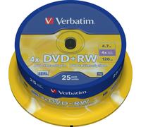Verbatim DVD+RW vierges, 25 unités