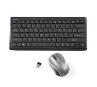 Verbatim Ensemble clavier et souris sans fil compact et silencieux 2,4 GHz sans décalage avec récepteur nano USB pour ordinateur portable, PC - Noir