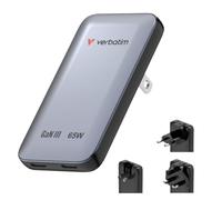 Verbatim Essentials Slim GaN Wall Charger 65W US/EU/UK - Grey