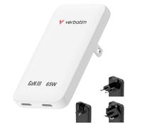 Verbatim Essentials Slim GaN Wall Charger 65W US/EU/UK - White
