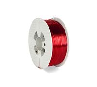 Verbatim Filament PETg 1.75mm Rouge/Transparent, Bobine 1kg, Module de Flexion 2050MPa, Résistance 69MPa, Température Extrusion 235°C