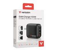 Verbatim GaN Charger 100W Universel Noir Secteur Charge rapide Intérieure