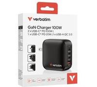 Verbatim Mini Gan Charger 100w Universale Nero Ac Ricarica Rapida Interno