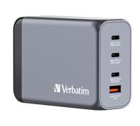 Verbatim GaN Charger 240 W, 4 Ports USB-C Ladegerät, Power Adapter mit 3 x USB-C und 1 x USB-A, Schnellladegerät ALS Mehrfachstecker, für Apple MacBook, Notebook, iPad, iPhone, Samsung und Co