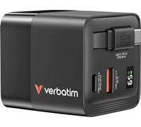 Verbatim GaN Charger 65 W Adaptateur de voyage 65 W 1x USB-A, 1x USB-C® Power Delivery, Power Delivery 3.0, QC 3.0 noir chargeur