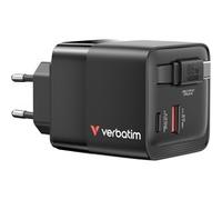 Verbatim GaN Charger 65W Universel Noir Secteur Charge rapide Intérieure, Chargeur