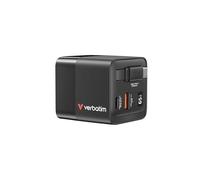 Verbatim GaN Chargeur 65 W 3 Ports USB-C avec câble Extensible de 85 cm Chargeur Rapide pour Ordinateurs Portables, MacBook, iPad, iPhone, Samsung & Co, Adaptateur de Voyage
