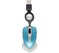 Verbatim Go Mini Souris USB optique bleu caraïbe 3 Boutons 1000 dpi avec enrouleur de câble