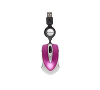Verbatim Go Mini - USB Optical Travel Mouse with Retractable Cable, hot pink, 99