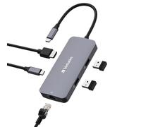 Hub multiport USB-C® (USB 3.2 Gen 1) Verbatim CMH-05 5 ports avec port réseau intégré, avec port