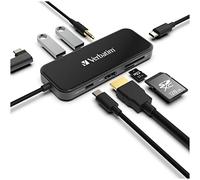 Verbatim Hub 8 en 1 avec dongle Type C vers HDMI+USB 3.02+SD/TF+3.5mm+PD