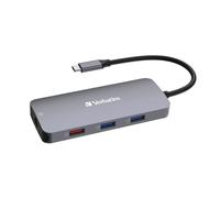 Verbatim Hub 9-en-1, Adaptateur multiports USB-C vers HDMI, RJ45, USB-A et USB-C, avec Lecteur de Cartes SD Inclus, Compatible avec Tous Les Types d'ordinateurs Portables et PC dotés d’Un Port USB-C