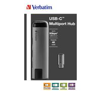 Station d'accueil portable USB-C 3.0 Verbatim MultiPort (Argent)